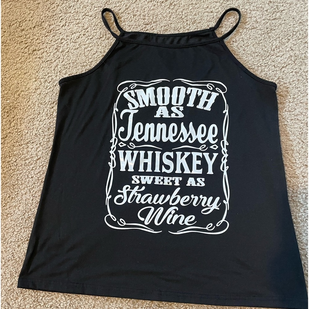 XL Black tank top- Smooth as Tennesse whiskey